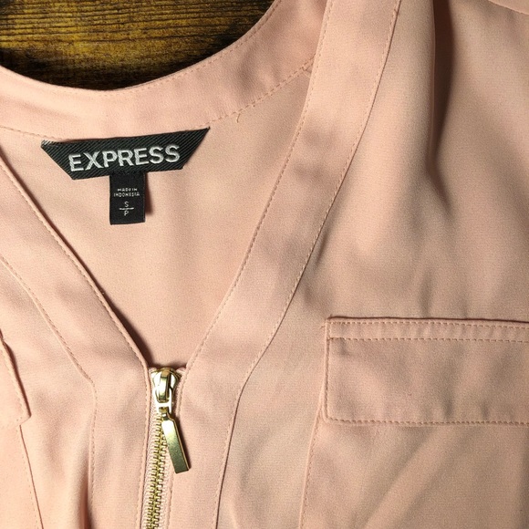 Express - Chiffon Blouse with Gold Zipper - Picture 2 of 3